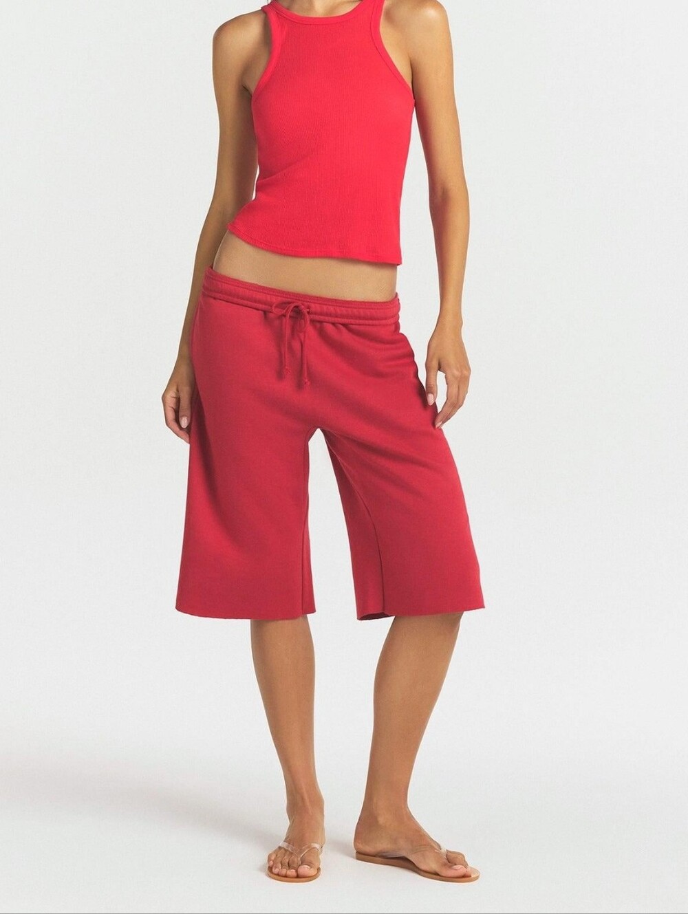 Skims Cotton Fleece Long Short BT-SHO-11634W Washed Red Size XL